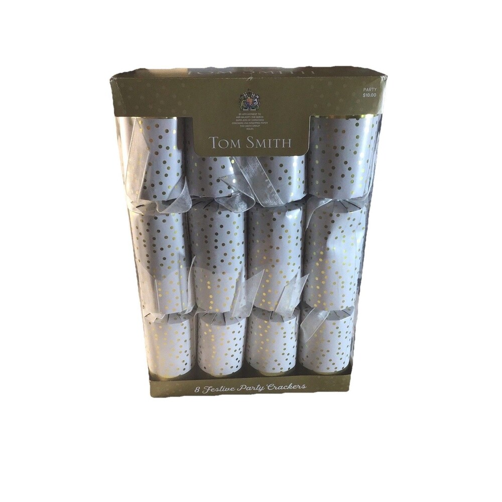 Tom Smith 8 Ct Gold Pin Dot Party Crackers,